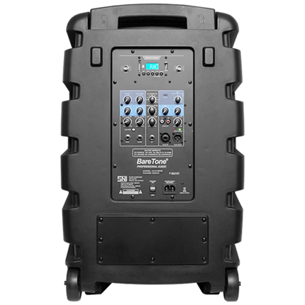 Baretone MAX12NB 12" Portable Speaker Bluetooth with Two UHF Wireless Microphone ( MAX 12NB MAX-12NB )