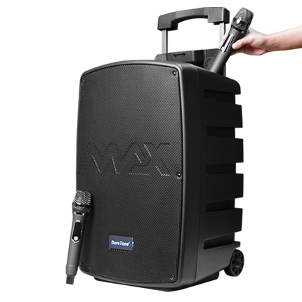 Baretone MAX12NB 12" Portable Speaker Bluetooth with Two UHF Wireless Microphone ( MAX 12NB MAX-12NB )