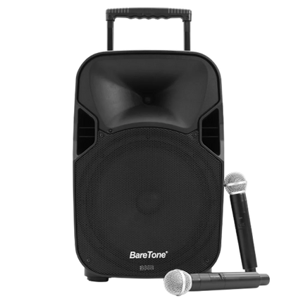 Baretone MAX12AL 12" Portable Speaker with Two UHF Wireless Microphone ( MAX-12AL MAX 12AL )