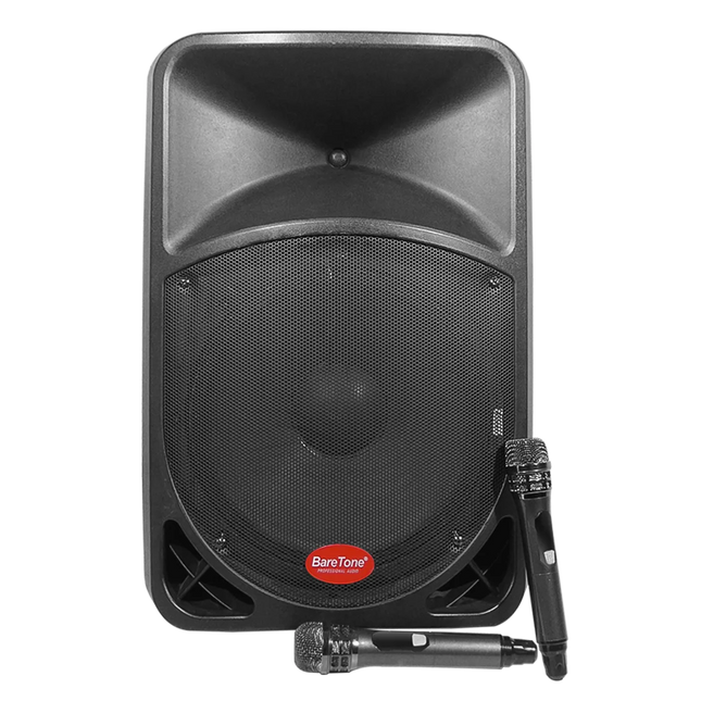 Baretone BT-3H1515BWR 15" Portable Speaker With Two Handheld Wireless Mic ( BT 3H1515BWR BT3H1515BWR )