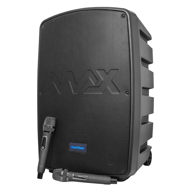 Baretone MAX15NB 15" Active Portable Speaker With 2 Wireless mic ( MAX-15NB MAX 15NB )