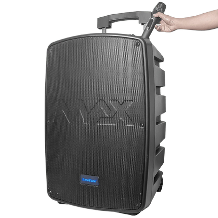 Baretone MAX15NB 15" Active Portable Speaker With 2 Wireless mic ( MAX-15NB MAX 15NB )