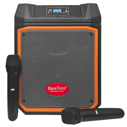 Baretone MAX06MG 6.5" Portable Speaker With Two Handheld Wireless Mic ( MAX 06MG MAX-06MG )