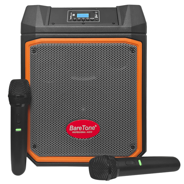 Baretone MAX06MG 6.5" Portable Speaker With Two Handheld Wireless Mic ( MAX 06MG MAX-06MG )