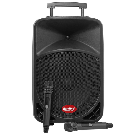 Baretone BT-3H1212BWR 12" Portable Speaker With Two Handheld Wireless Mic ( BT 3H1212BWR BT3H1212BWR )