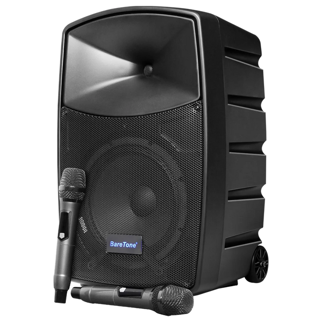 Baretone MAX10HB 10" Portable Speaker with Two UHF Wireless Microphone ( MAX-10HB MAX 10HB )