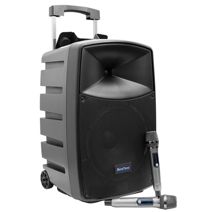 Baretone MAX12HB 12" Portable Speaker with Two UHF Wireless Microphone ( MAX-12HB MAX 12HB )