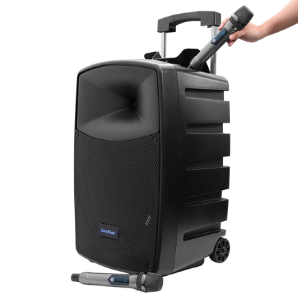 Baretone MAX12HB 12" Portable Speaker with Two UHF Wireless Microphone ( MAX-12HB MAX 12HB )
