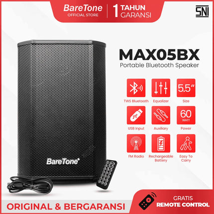 Baretone MAX05BX 5.5" Portable Speaker ( MAX-05BX MAX 05BX )