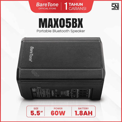 Baretone MAX05BX 5.5" Portable Speaker ( MAX-05BX MAX 05BX )