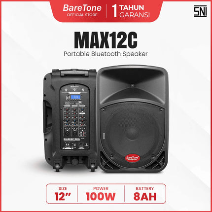 Baretone MAX12C 12" Active Portable Speaker ( MAX-12C MAX 12C )