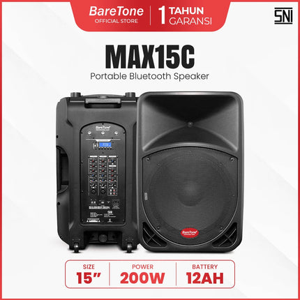 Baretone MAX15C 15" Portable Active Speaker ( MAX 15C MAX-15C )