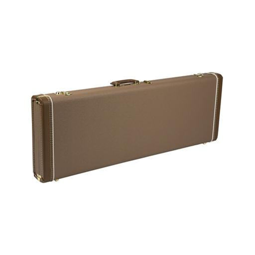 Fender Deluxe Strat/Tele Guitar Case, Brown with Gold Plush Interior