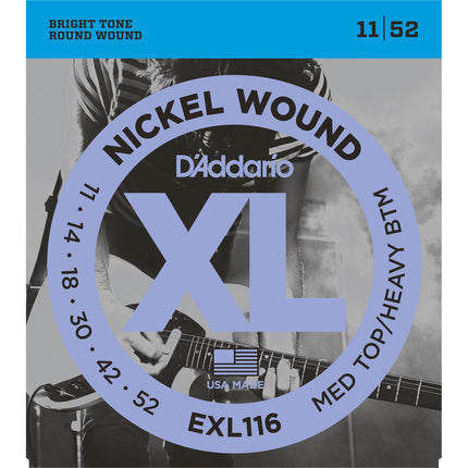 D'Addario EXL116 - Nickel Wound Electric Strings, Medium Top/Heavy Bottom (11-52)(DAddario/EXL116)