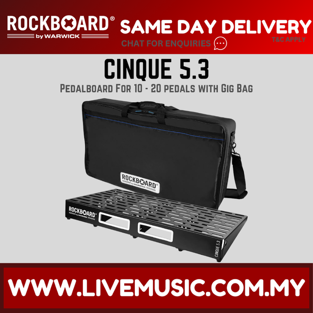 Rockboard by Warwick CINQUE 5.3 w/ Gig Bag, 81 x 41.6 cm