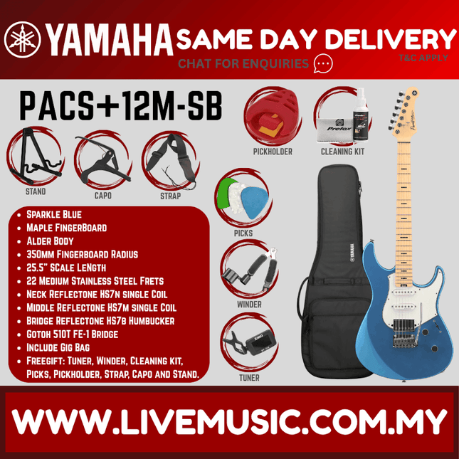 Yamaha PACS+12M Pacifica Standard Plus Electric Guitar - Sparkle Blue ( PACS+12M / PACS+12M )