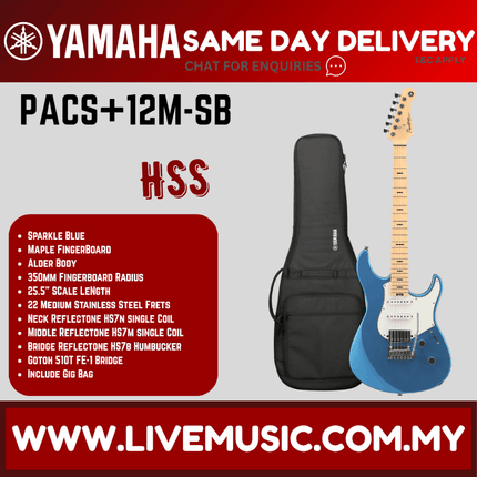 Yamaha PACS+12M Pacifica Standard Plus Electric Guitar - Sparkle Blue ( PACS+12M / PACS+12M )