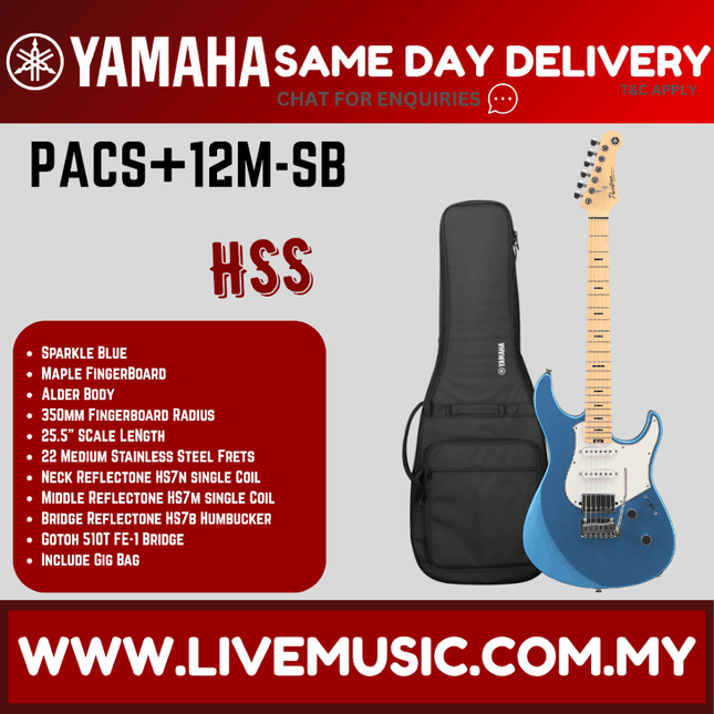 Yamaha PACS+12M Pacifica Standard Plus Electric Guitar - Sparkle Blue ( PACS+12M / PACS+12M )