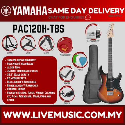 Yamaha PAC120H Pacifica Electric Guitar -  Tobacco Brown Sunburst ( PAC 120H / PAC-120H )