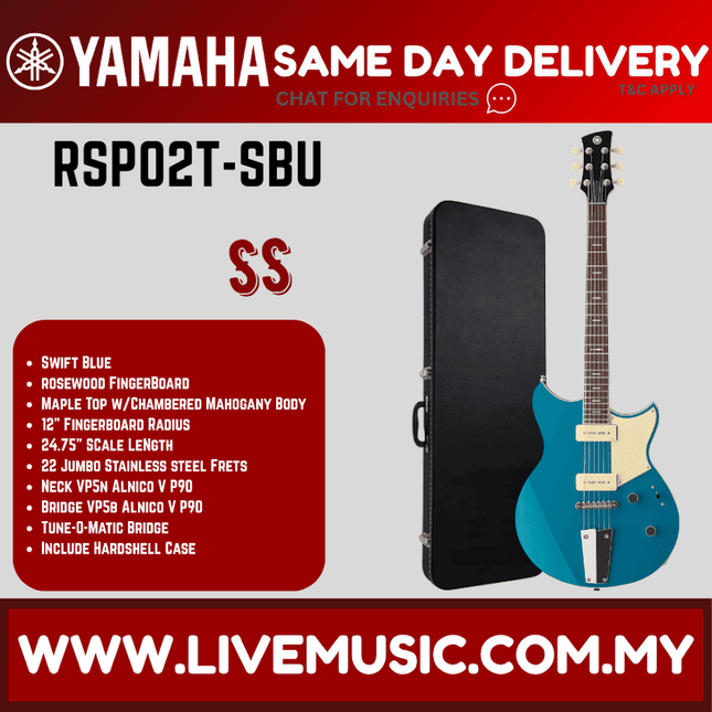 Yamaha Revstar Professional RSP02T Electric Guitar - Swift Blue ( RSP-02T / RSP 02T )