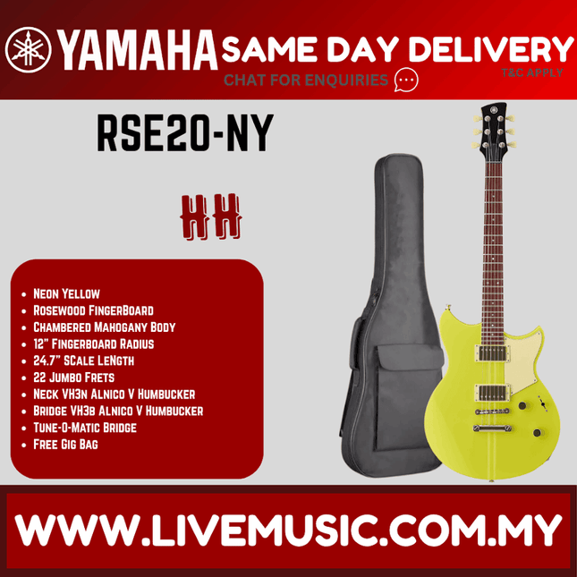 Yamaha Revstar Element RSE20 Electric Guitar - Neon Yellow ( RSE-20 / RSE 20 )