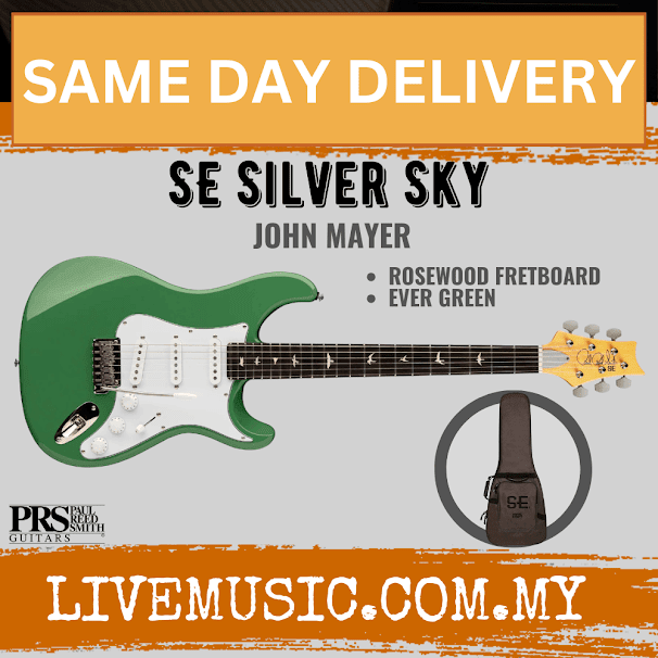 PRS SE Silver Sky Electric Guitar, Ever Green