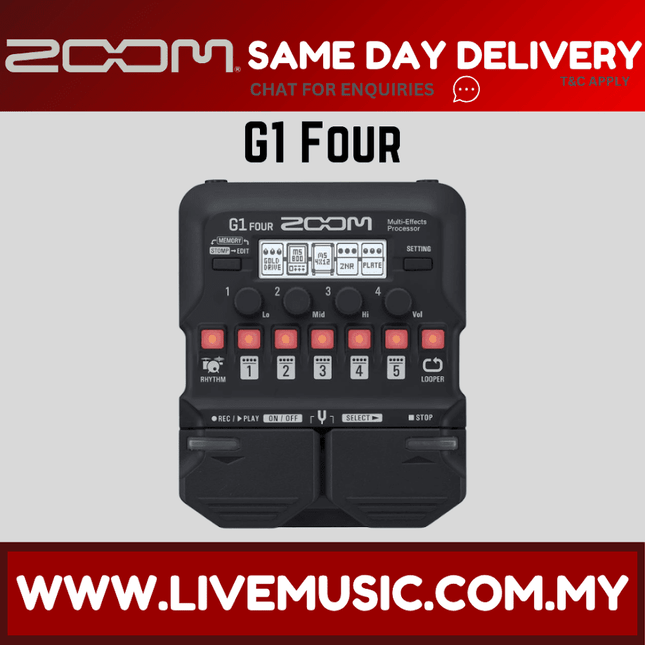 Zoom G1 FOUR Multi-effects Processor (G1FOUR/G1-FOUR) Replacing G1on