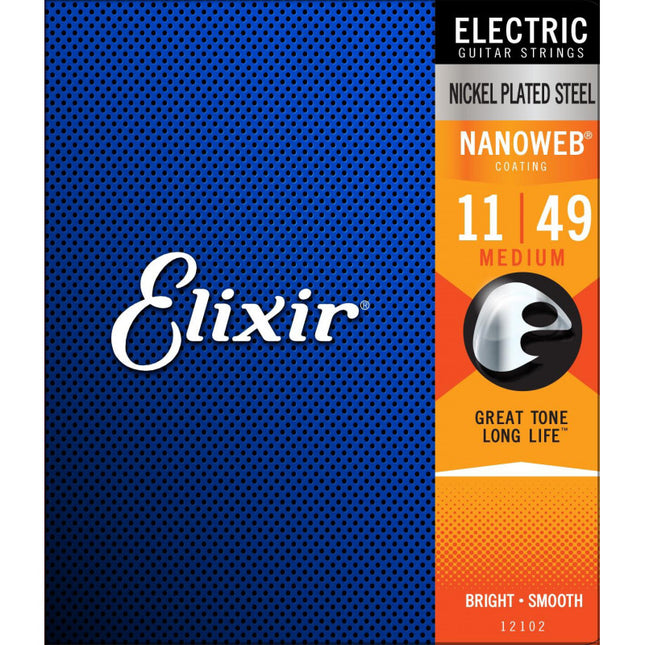 Elixir 12102 Nanoweb Coating Electric Guitar Strings (11-49)