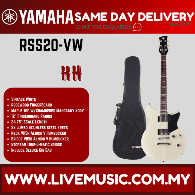 Yamaha Revstar Standard RSS20 Electric Guitar - Vintage White ( RSS20 / RSS 20 )