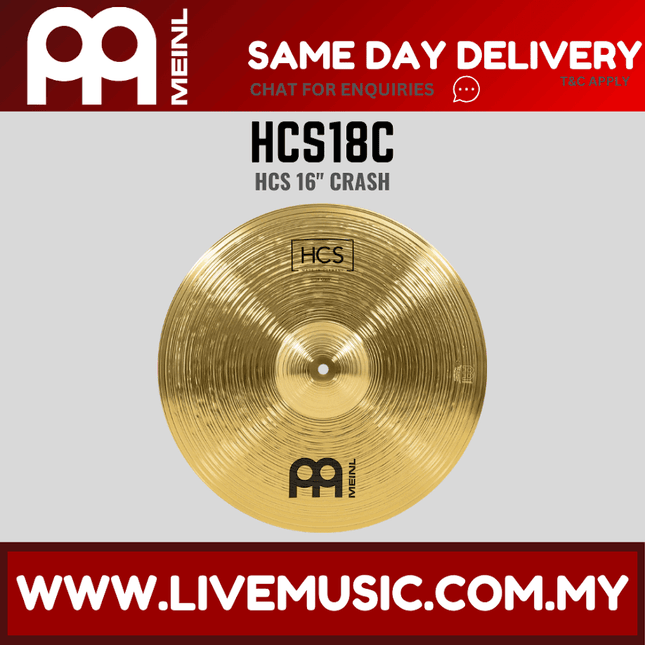 Meinl Cymbal HCS18C 18inch HCS Brass Crash Cymbal for Drum Set