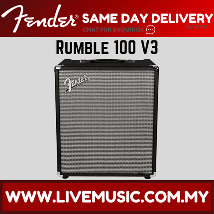 Fender Rumble 100 V3 - 100 watt, 1x12" Guitar Bass Amplifier - Black / Ivory
