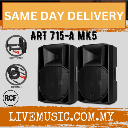 RCF ART 715-A MK5 15" 1400W 2-way Active Powered Speaker w/Speaker Stand - Each / Pair ( ART715A / ART715 / MK5 )