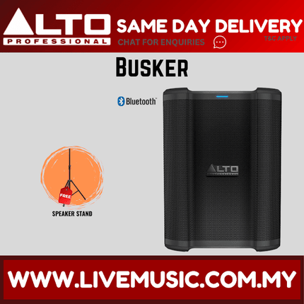 Alto Professional Busker Portable 200-watt Battery-powered PA Speaker With Microphone Speaker Stand