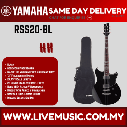 Yamaha Revstar Standard RSS20 Electric Guitar - Black ( RSS20 / RSS 20 )