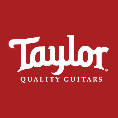 Taylor Quality Guitars logo on red background