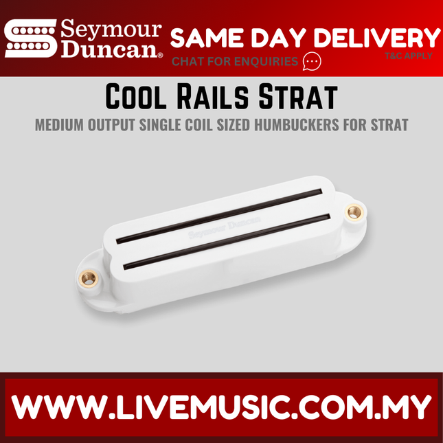 Seymour Duncan SCR-1B Cool Rails Strat Bridge Pickup - White (SCR1B)