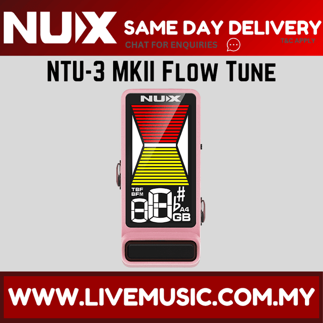 NUX NTU3 Mini Pedal Tuner, Pink / Blue ( NTU 3 / NTU-3 )