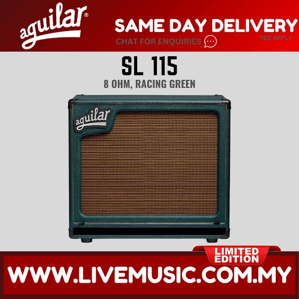 Aguilar Limited SL 115 Speaker Cabinet, 8 ohm,  - Racing Green (SL115 SL-115)