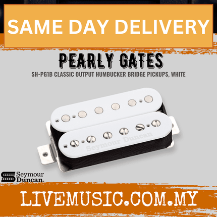 Seymour Duncan 11102-49-W SH-PG1B Pearly Gates, Classic Output Humbucker Pickups, 6-string, Bridge, White