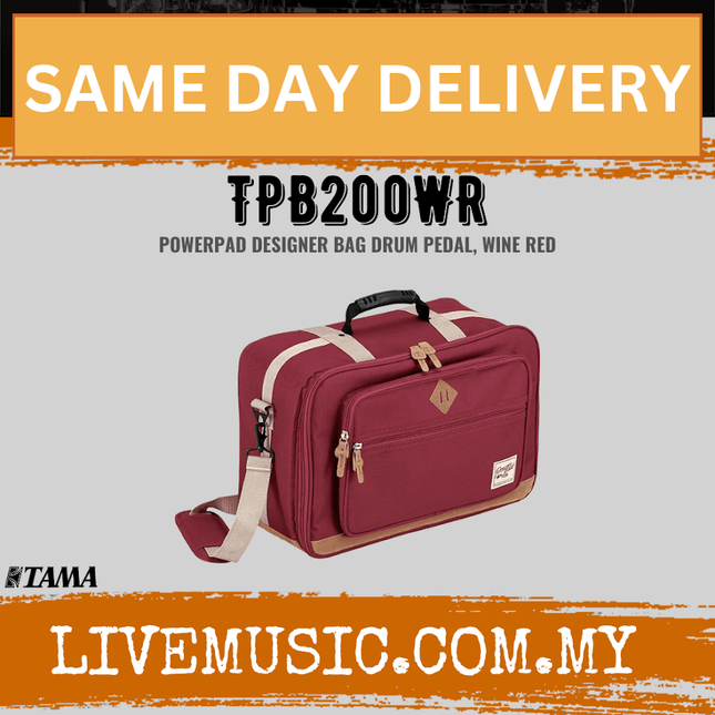 Tama TPB200-WR Powerpad Bass Drum Pedal Bag, Wine Red ( TPB200 WR / TPB200WR )