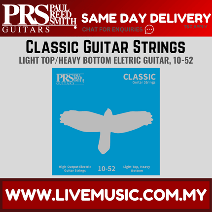 PRS Classic Light Top/Heavy Bottom Electric Guitar Strings, 10-52