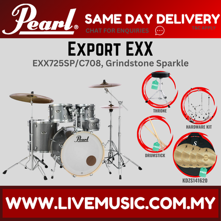 Pearl Export EXX 5-Piece Drum Set with KDZS141620 Silent Cymbals Set ( EXX725SP/C )