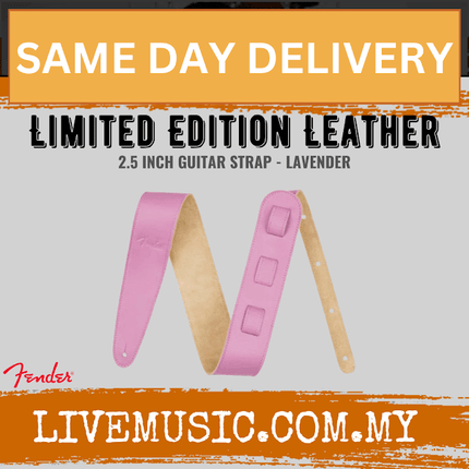 Fender 2.5 inch Limited Edition Leather Guitar Strap, Lavender
