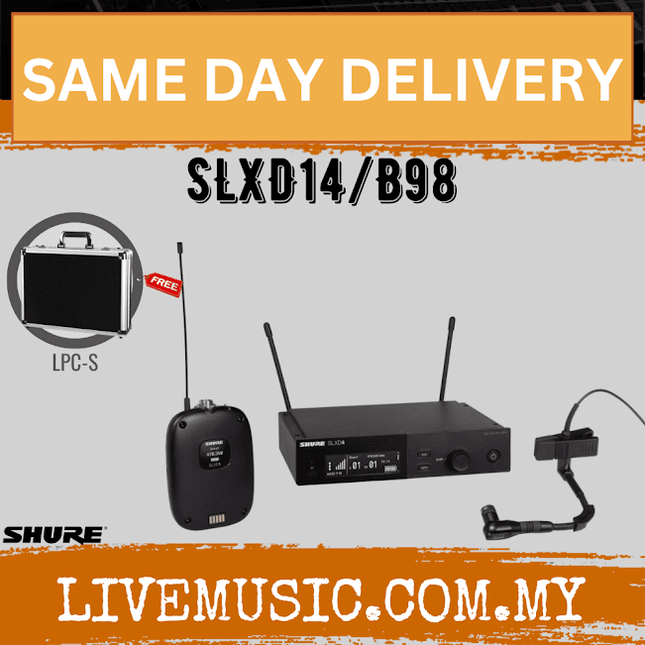 Shure SLXD14/B98 Wireless Lavalier Microphone System ( SLXD SLXD14 B98 / SLXD14B98 )