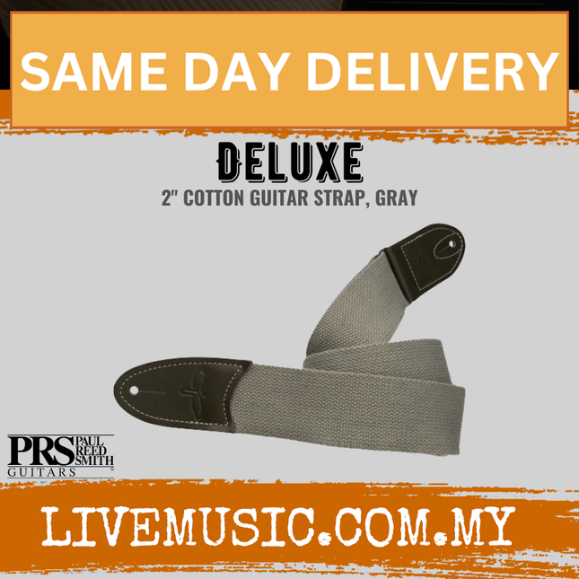 PRS Deluxe 2inch Cotton Guitar Strap, Gray
