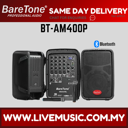 Baretone AM400P Compact All-In-One 400W PA System With USB/Bluetooth ( AM-400P AM 400P )