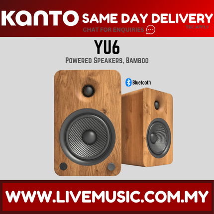 Kanto YU6 Powered Bookshelf Speaker - Bamboo ( YU-6 YU 6 )