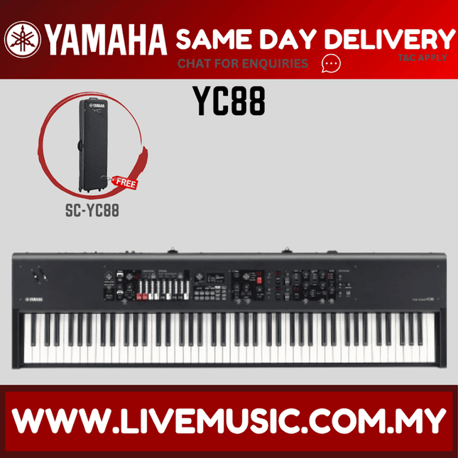 Yamaha YC88 88-key Stage Keyboard with SC-YC88 with Yamaha ORIGINAL Padded Bag ( YC 88 YC-88 )