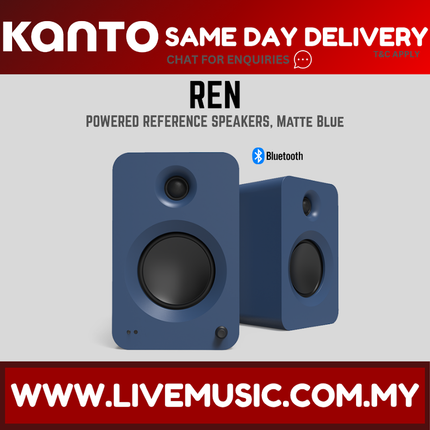 Kanto REN Powered Bookshelf Speaker - Matte Blue