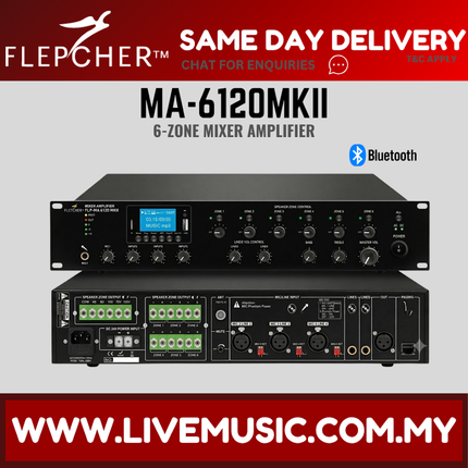 FLEPCHER MA-6120MKII 120w 6 Zones Mixer amplifier with MP3/Tuner/Bluetooth ( MA6120MKII MA 6120MKII )